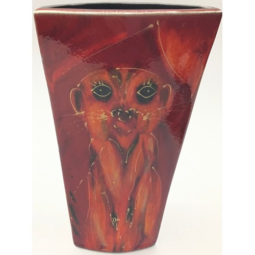 53 - Poole Pottery interest Anita Harris Art Pottery vase depicting a Meerkat 8.3