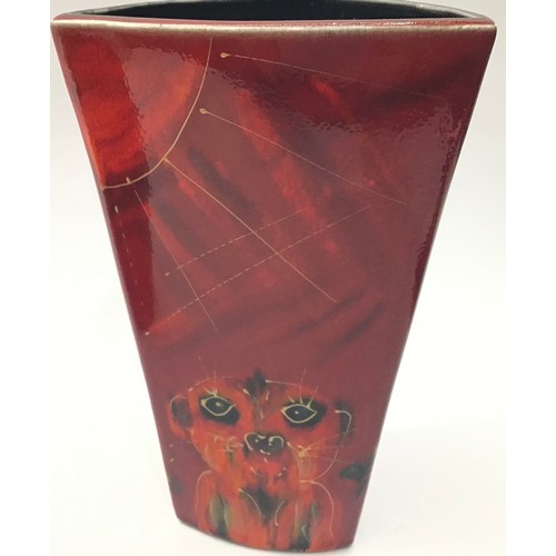 53 - Poole Pottery interest Anita Harris Art Pottery vase depicting a Meerkat 8.3