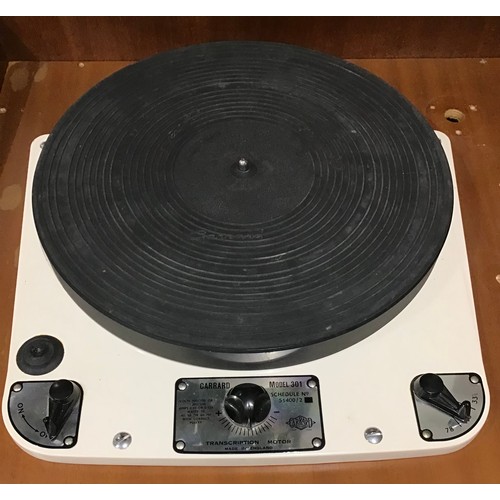 166 - GARARD 301 TURNTABLE. Untested and without tone arm. Complete withtechnical detail sheet and inspect... 