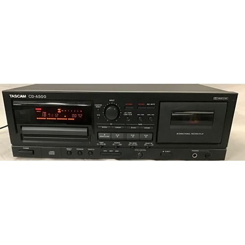 171 - TASCAM COMBO CD CASSETTE PLAYER.  This is a cd Recorder tape deck  MODEL: CD-A500. Powers up when pl... 