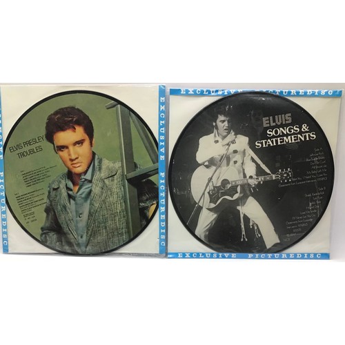 7 - 2 ELVIS PRESLEY PICTURE DISC VINYL LP RECORDS. Found here in Ex condition we have the albums 'Troubl... 