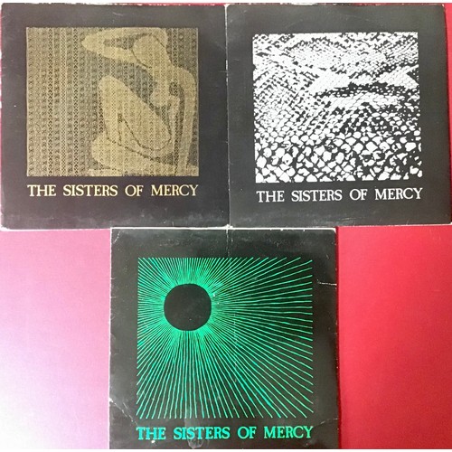 109 - SISTERS OF MERCY 7” VINYL SINGLE RECORDS. All three records here come in picture sleeves with titles... 