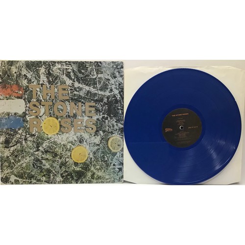 88 - THE STONE ROSES - “STONE RORSES” BLUE VINYL LP. Self titled album from 1989 pressed on Silvertone OR... 