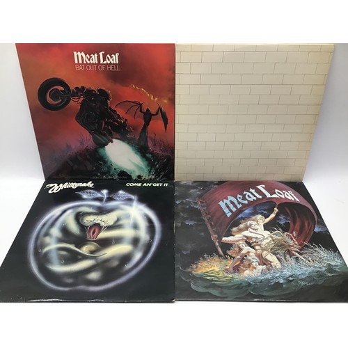 156 - 12 ROCK RELATED VINYL LP RECORDS. To include artists - Pink Floyd - Iron Maiden - Meatloaf x 2 - Whi... 