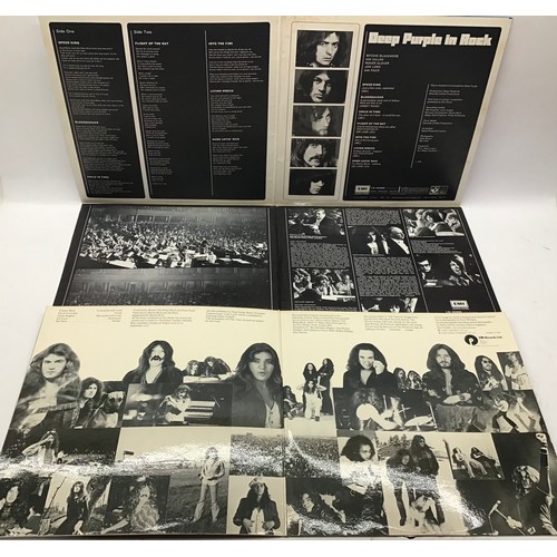 177 - 3 X DEEP PURPLE VINYL ALBUMS. FIRST WE HAVE 2 x Ex conditioned albums on Harvest titled - In Rock & ... 