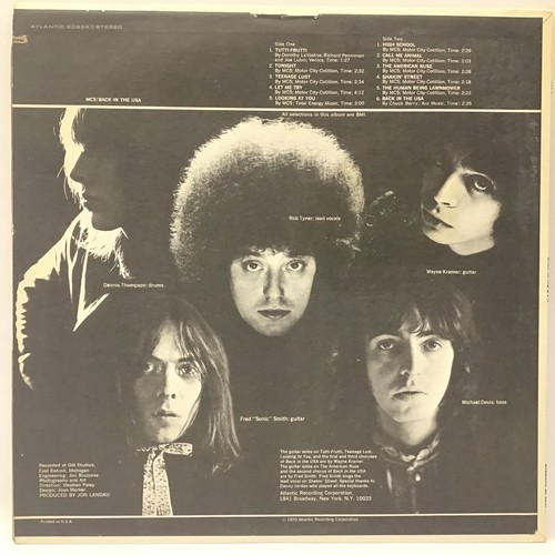 24 - MC5 “BACK IN THE USA” LP RECORD. This is an super rare original USA copy of The Mc5's 