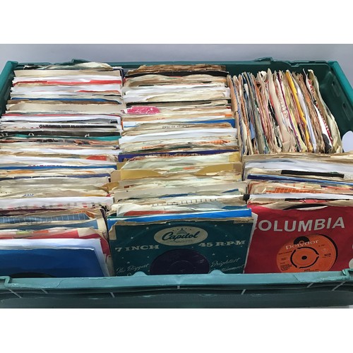 200 - LARGE CRATE OF 45rpm SINGLE RECORDS. This set includes hits from the 50’s and 60’s and many are in c... 