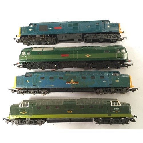 90 - 4 x OO Gauge locomotives: Hornby R863 Class 47 D1738, R751 BR Class 37 Diesel D6830 (both repainted)... 