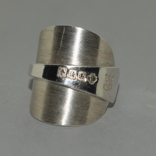 346 - TW & Co Scottish Vintage sterling silver spoon ring Size N