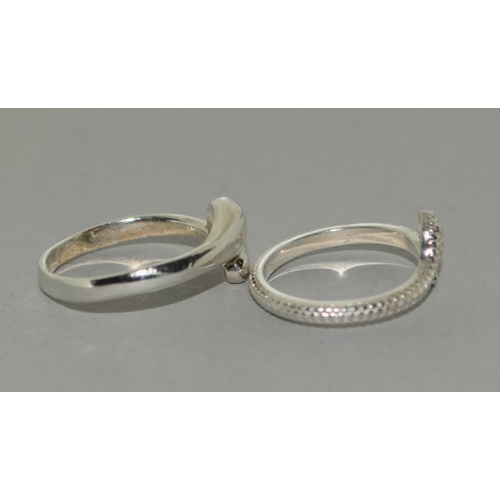 416 - Two 925 silver snake rings.