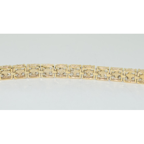 465 - 18ct gold on 925 silver CZ cocktail bracelet