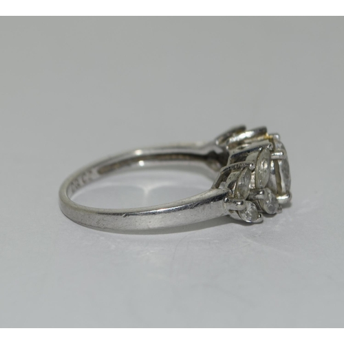 389 - A 925 silver and CZ ring Size N