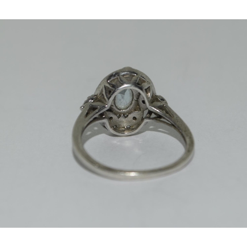 348 - A 925 silver and diamond ring Size I