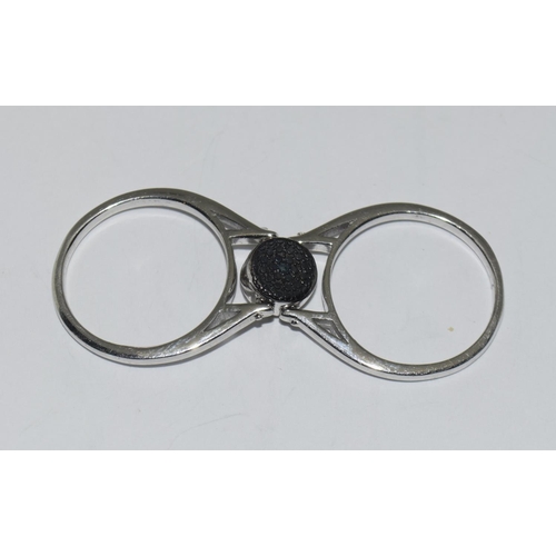 325 - 925 silver Double twist ring. Size Q.