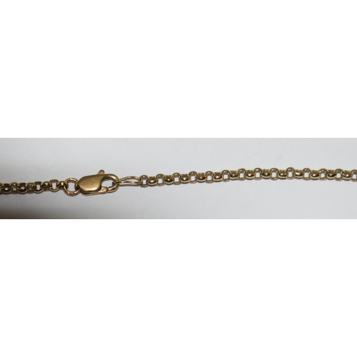 382 - 9ct gold round box link neck chain 58cm long 9.5g