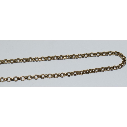 382 - 9ct gold round box link neck chain 58cm long 9.5g