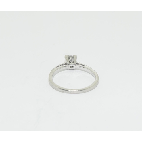 411 - Platinum ladies diamond solitaire ring  approx 0.25ct size H