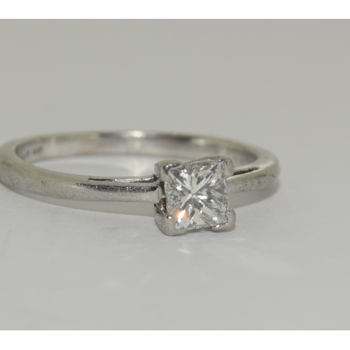 411 - Platinum ladies diamond solitaire ring  approx 0.25ct size H