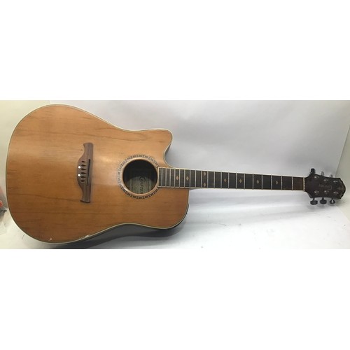 378 - CRAFTER DE-18L GUITAR. This is an 18 fret Electro Acoustic Guitar with Solid Cedar Top and Made in K... 