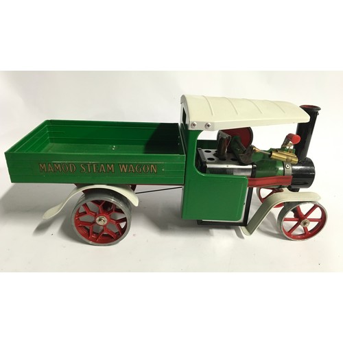 88 - Mamod SW1 Steam Wagon in green and cream, lacks parts but in Excellent condition, unboxed.