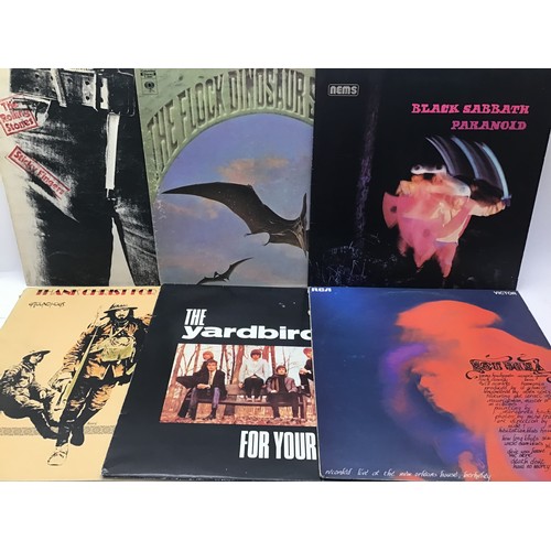 170 - 14 ROCK RELATED VINYL LP RECORDS. This selection of albums include - Rainbow - Genesis - Rick Wakema... 