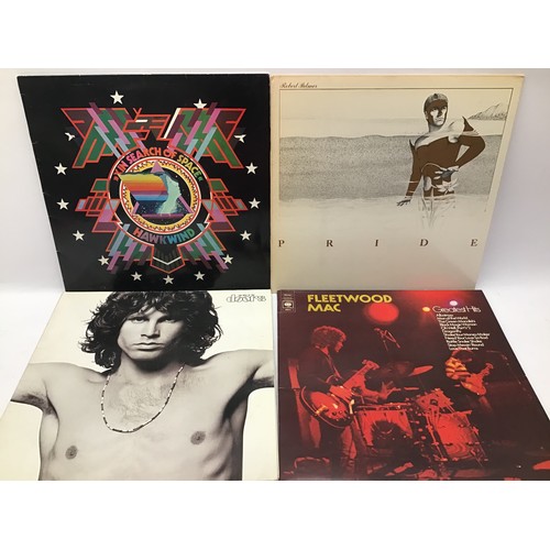 166 - 7 VINYL LP RECORDS. In this lot we find albums from - Hawkwind - The Doors - Robert Palmer - Bob Dyl... 