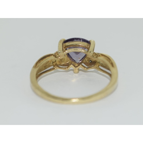 383 - Gold Alexandrite Diamond Ring Size N