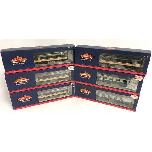 58 - Bachmann OO Gauge group of BR MK1 Intercity/Blue & Grey coaches consisting of 2 x 39-250B RFO Coach ... 