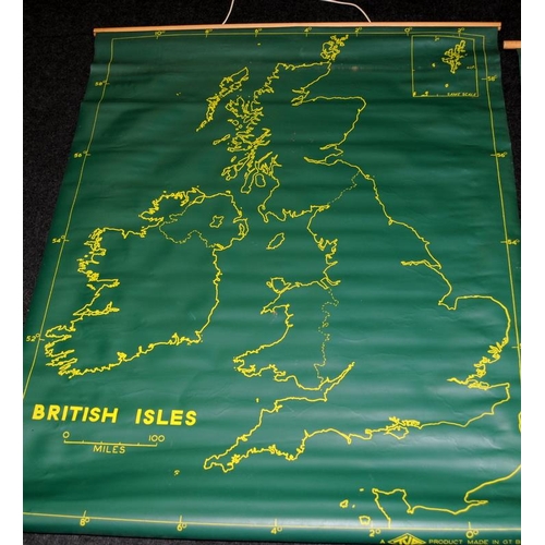 17 - Two large educational wall hanging charts one a map of GB and the other illustrating the circulation... 