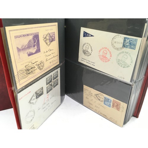 206 - Three albums of Argentina first day covers and franked envelopes going back to the early 1940's. Inc... 