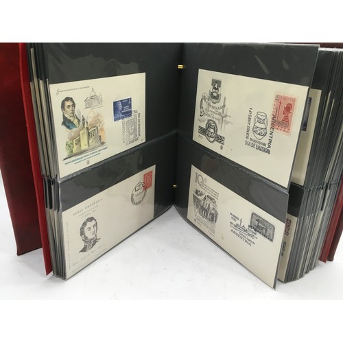 206 - Three albums of Argentina first day covers and franked envelopes going back to the early 1940's. Inc... 