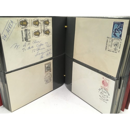 206 - Three albums of Argentina first day covers and franked envelopes going back to the early 1940's. Inc... 