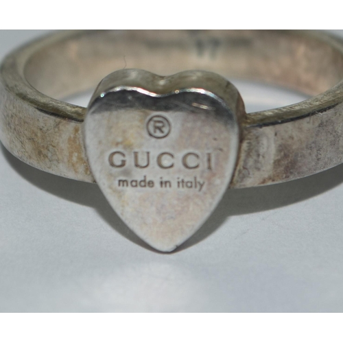 426 - Genuine Gucci silver ring Size R