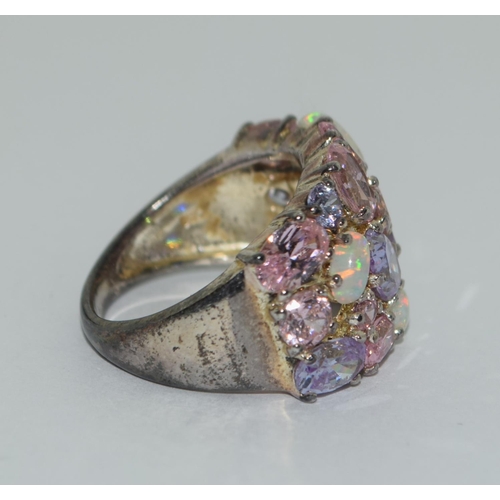 408 - An Opal and multi stone ring Size N