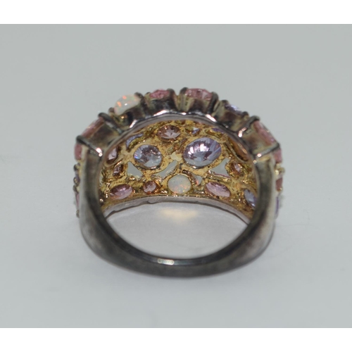 408 - An Opal and multi stone ring Size N