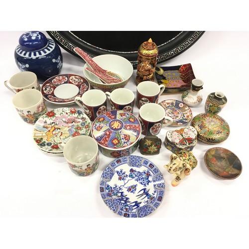 171 - collection of oriental ceramics and collectables.