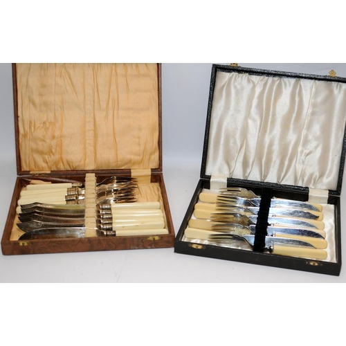 438 - A quantity of vintage flatware comprising both stainless steel and silver plated examples.