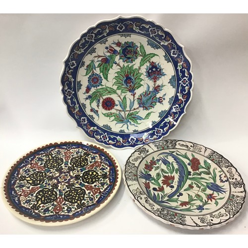 175 - Qty of continental pottery to include a number of large plates / platters with Isnik decoration toge... 