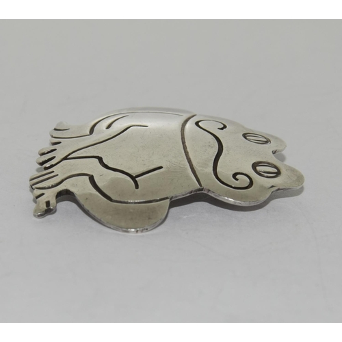 444 - Cute 925 silver Frog brooch.