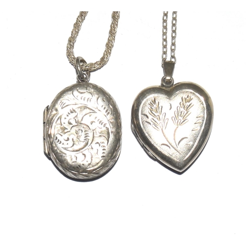 414 - 2 x silver locket necklaces