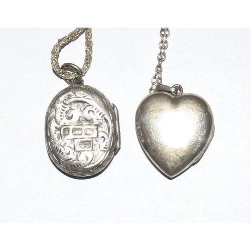 414 - 2 x silver locket necklaces