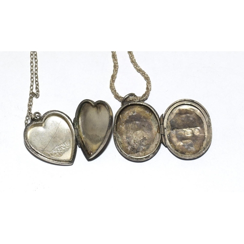 414 - 2 x silver locket necklaces