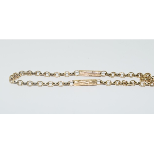 334 - 9ct gold ladies fancy link Gaurd/Muff chain 150 cm long 37g