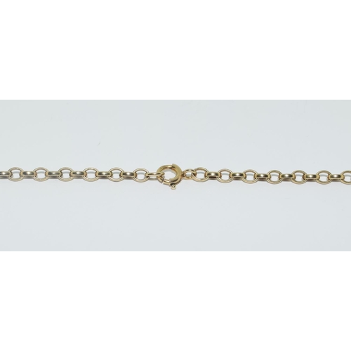 334 - 9ct gold ladies fancy link Gaurd/Muff chain 150 cm long 37g