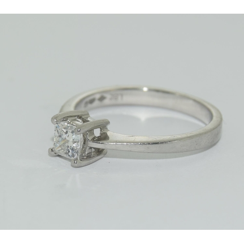 394 - Platinum ladies diamond solitaire ring  H/M in ring as 0.33ct size J