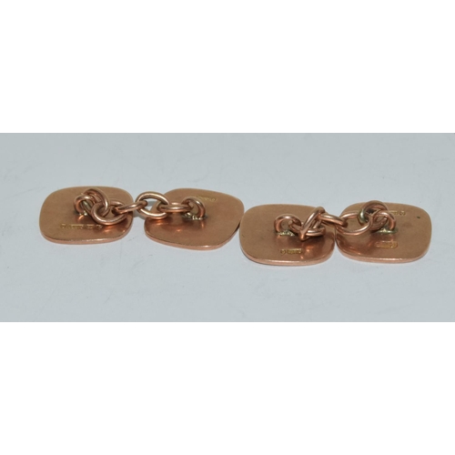 393 - 9ct gold gents cufflinks 7g