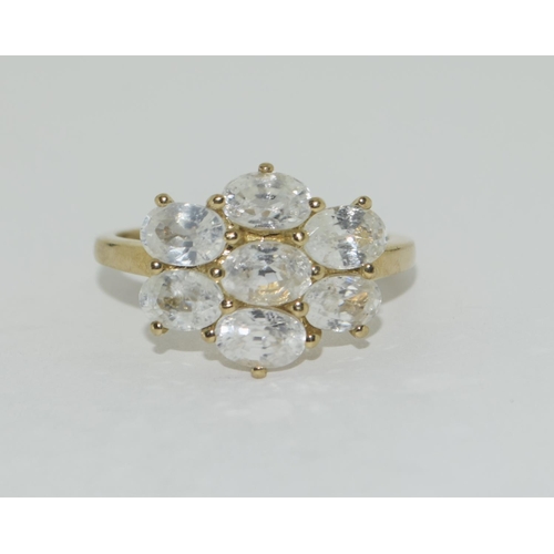 432 - 9ct gold white topaz ring Size S