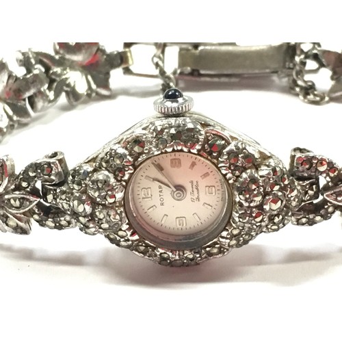 345 - Ladies marcasite cocktail watch