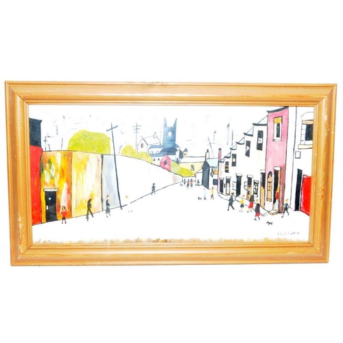 250 - A number of framed paintings after Lowry. Eight in lot, the largest being 58cms x 34cms