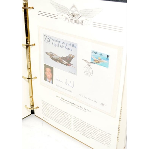 213 - Aviation Heritage 75th Anniversary of the Royal Air Force stamp collection in bespoke folder